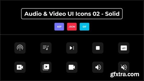 Videohive Audio & Video UI Icons 02 - Solid 44627623