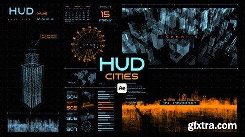 Videohive HUD Cities for After Effects 44657317