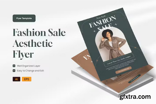 Fashion Aesthetic Flyer AI & EPS Template
