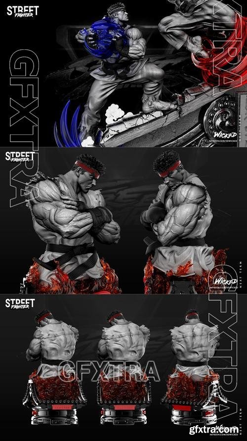 WICKED - Ryu Statue and Bust – 3D Print Model