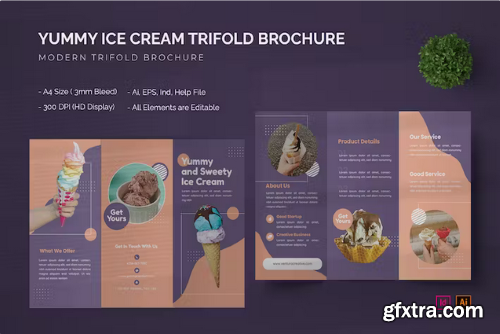 Yummy Ice Cream - Trifold Brochure