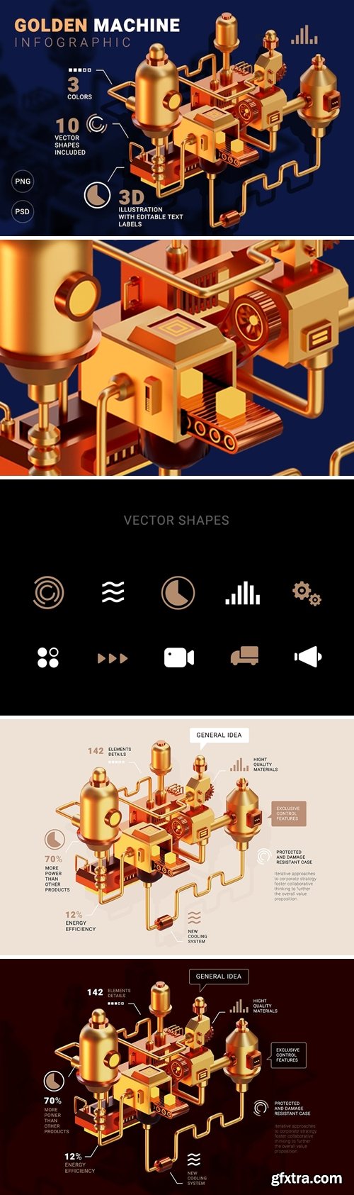 Golden Machine | Infographics YMWP3N4