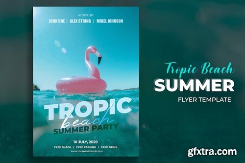 Tropic Beach Summer Party Flyer Template RX3BLNG