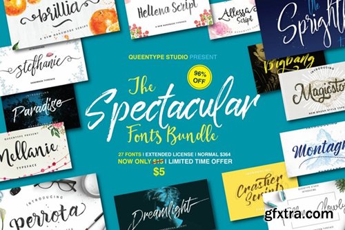 The Spectacular Font Bundle - 27 IN 1 Font Bundle