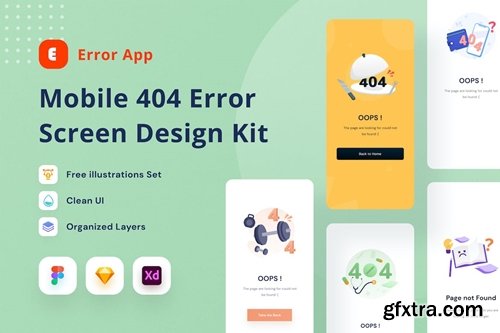 Mobile 404 Error Screen Design Kit 7NF6JMN