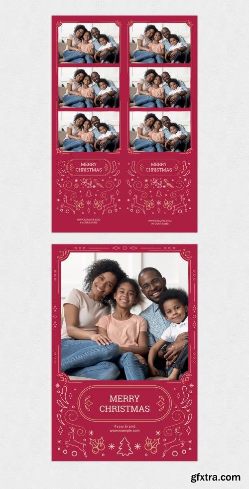 Christmas Photo Booth Layout with Ornate Illustrations 396609435