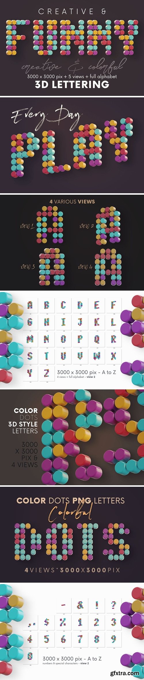 Color Dots - 3D Lettering 3M9TR9Q