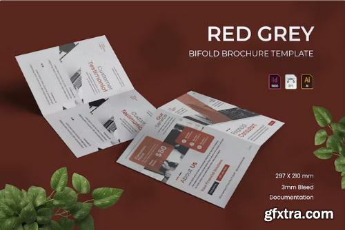 Red Grey - Bifold Brochure