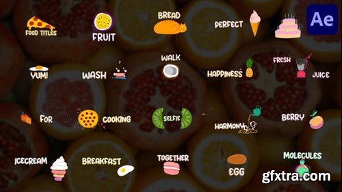 Videohive Cartoon Food Animations Titles for After Effects 44697228