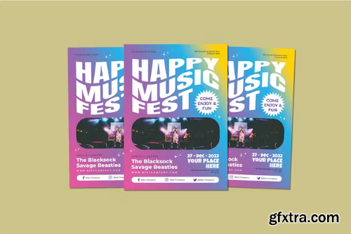 Happy Music Festival Flyers