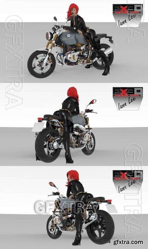 Black Widow on Motorcycle – 3D Print Model