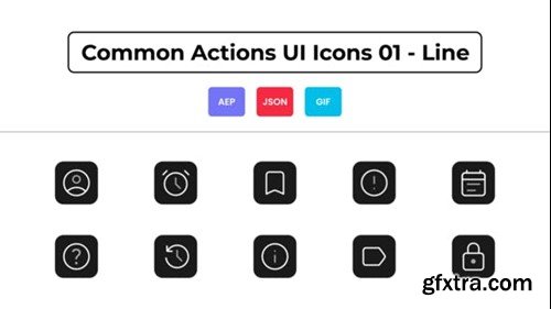 Videohive Common Actions UI Icons 01 - Line 44836513