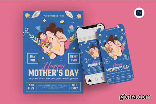 Feloral Happy Mother\'s Day Flyer Template