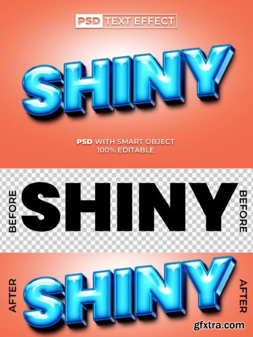 Shiny Text Effect Blue Color Style