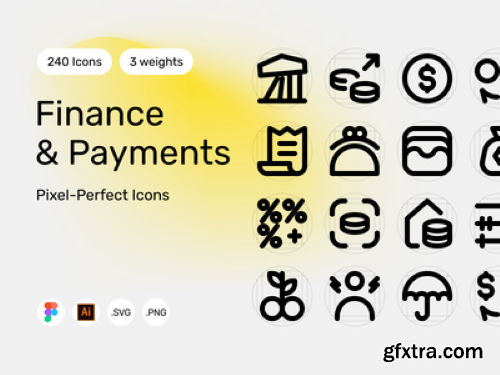 UI8 - Finance & Payments — Pixel-Perfect 240 Icons
