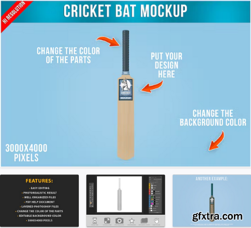 Cricket Bat Mockup