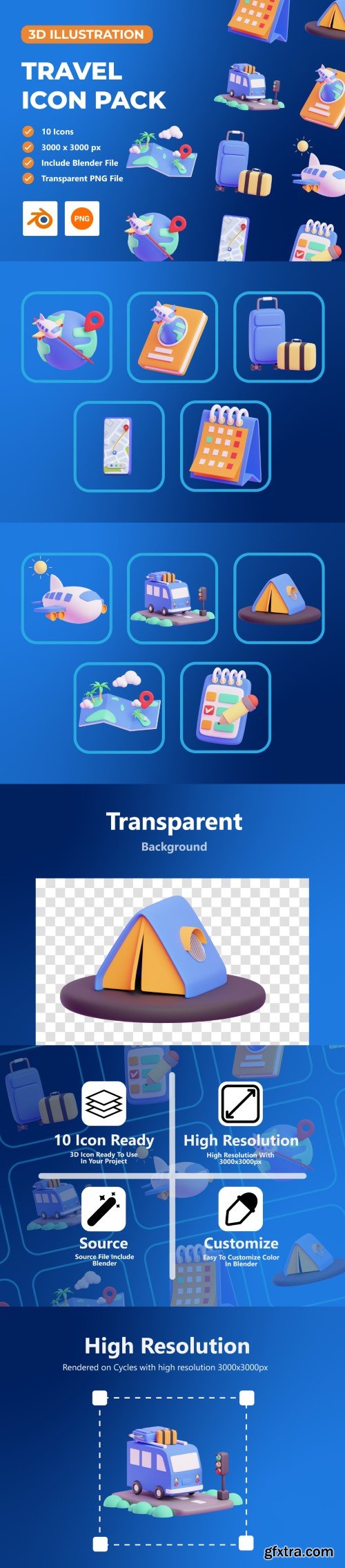 UI8 - Travel 3D Icon Pack