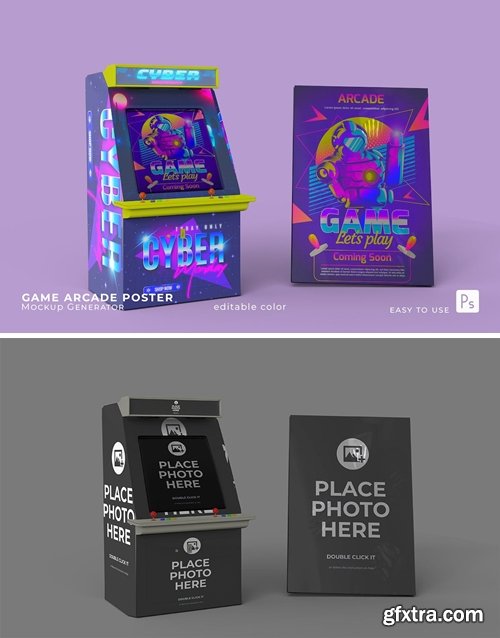 Arcade Game Poster Mockup 9QCHEXE