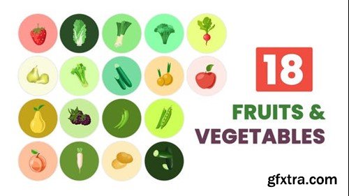 Videohive Fresh Fruits And Vegetables Animated Element Pack After Effects Template 44677839