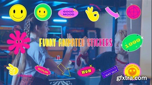 Videohive Animated Funny Stickers Element Pack After Effects Template 44912585