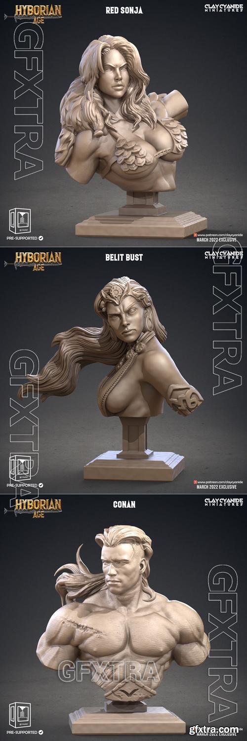 Red Sonja Bust and Belit Bust and Conan Bust – 3D Print Model