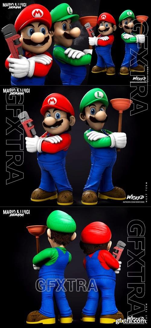 WICKED - Mario and Luigi Diorama – 3D Print Model