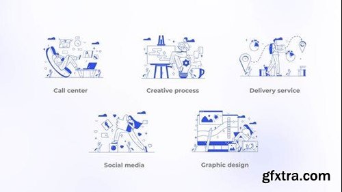 Videohive Different Work - Blue and White Outline Concept 44764267