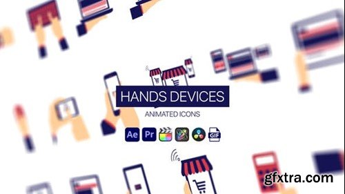 Videohive Hands Devices Animated Icons 44951474