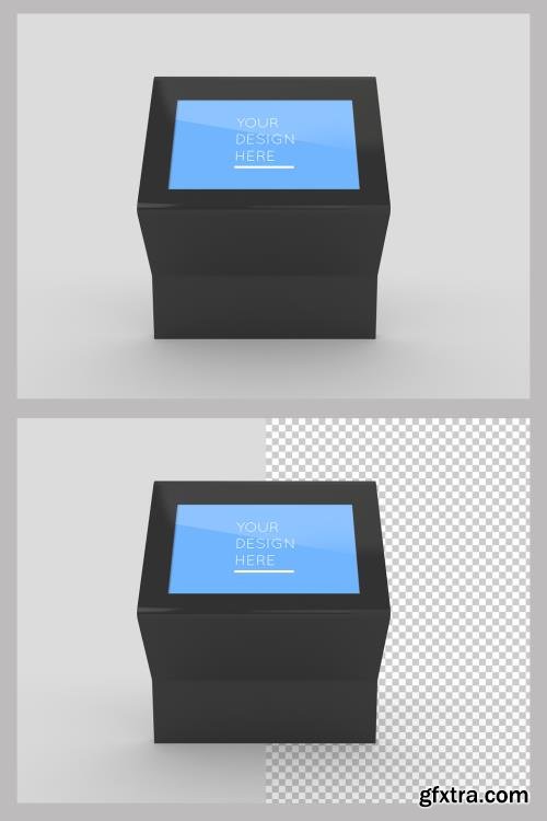 Interactive Shopping Mall Kiosk Screen Mockup with Editable Background 356505279