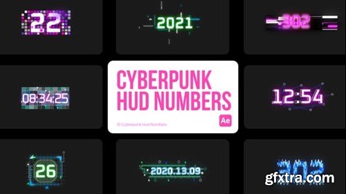 Videohive Cyberpunk HUD Numbers for After Effects 44912462