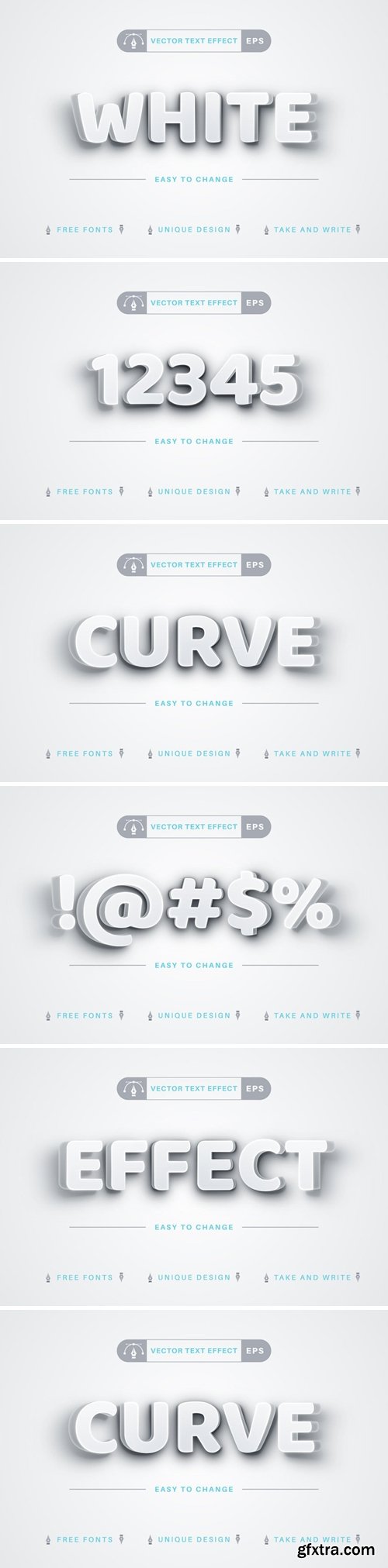 Bend White - Editable Text Effect, Font Style GC22ERH