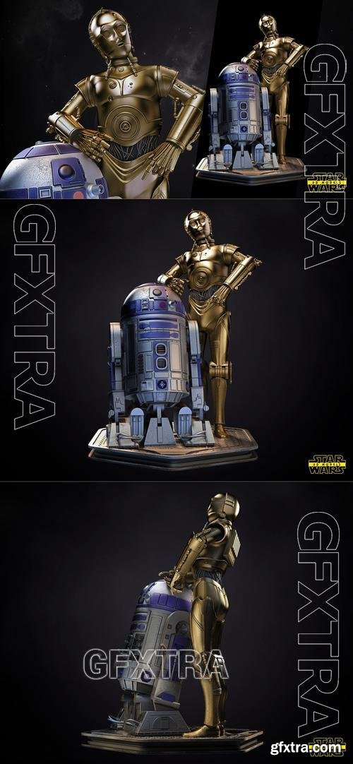 Star Wars - C3P0 AND R2D2 Sculpture – 3D Print Model