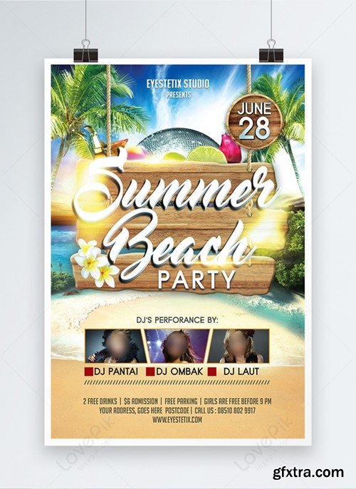 Summer Beach Party Poster Template 450012264