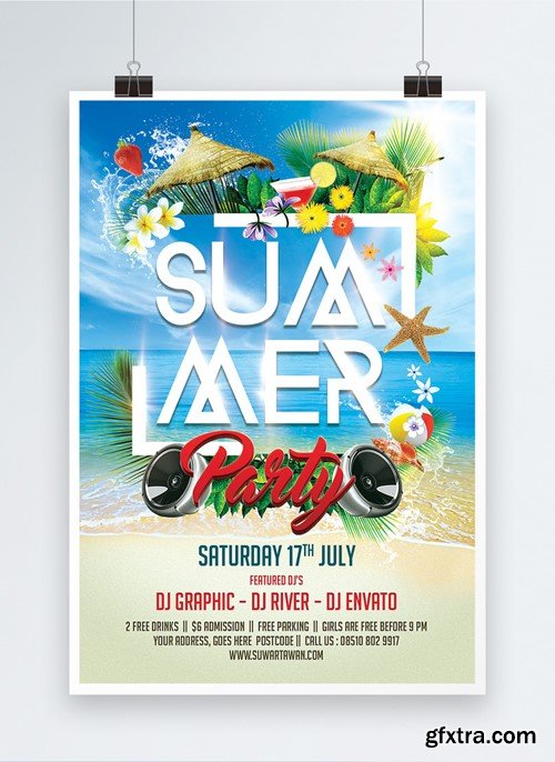 Bright Summer Party Poster Template 450013404