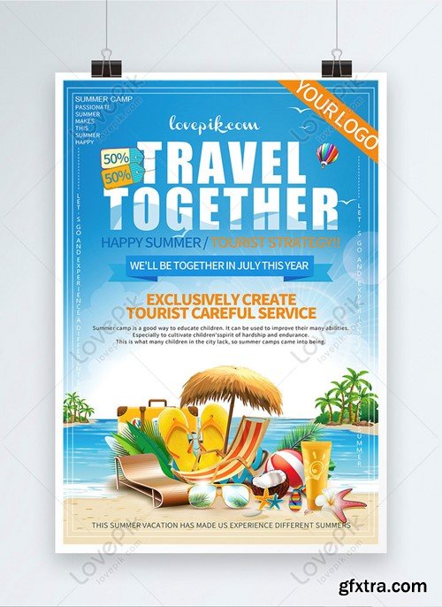 Summer Beach Travel Poster Template 450000102