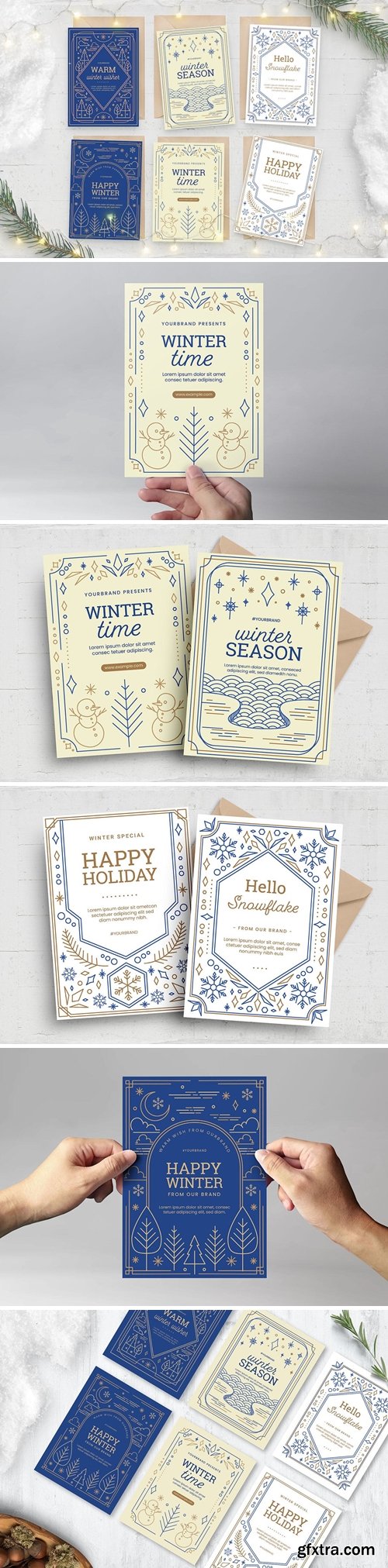 Ornate Winter Card / Invitation Templates Set B2ARGNR
