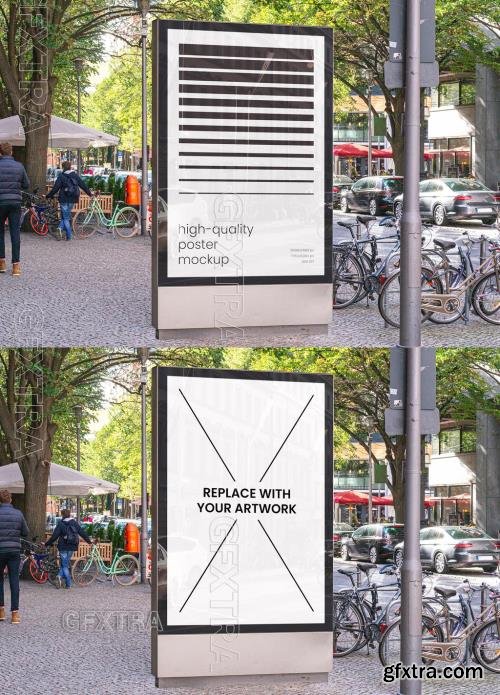 Street Outdoor Advertising Poster Mockup on Wall 545361917