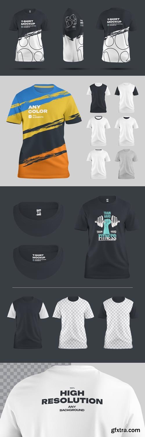 3 Mockup of Men\'s T-shirt in 3D Style