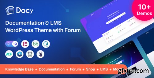 Themeforest - Docy - Premium Documentation, Knowledge base & LMS WordPress Theme with Helpdesk Forum 3.1.8 - Nulled