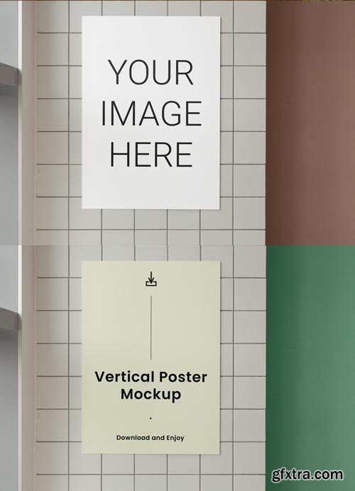 Front Poster on Wall Mockup 594191220