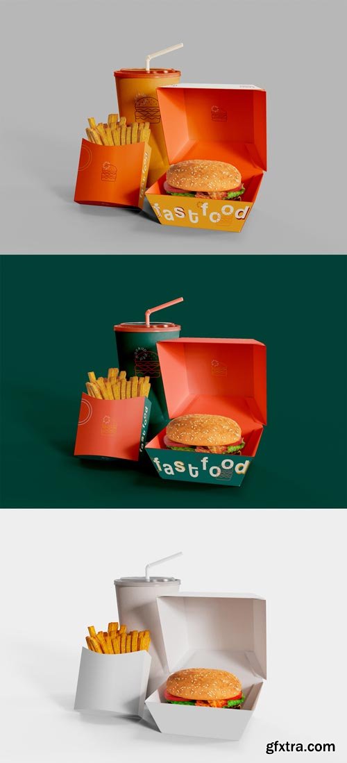 Set of Fast Food Packaging Mockup 594056444
