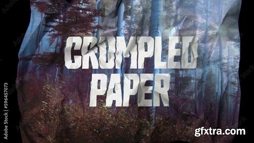 Crumpled Paper Media and Text Transition 596457073