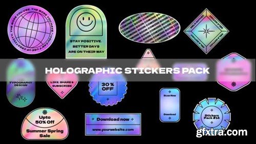 Videohive Holographic Stickers Pack 45271319