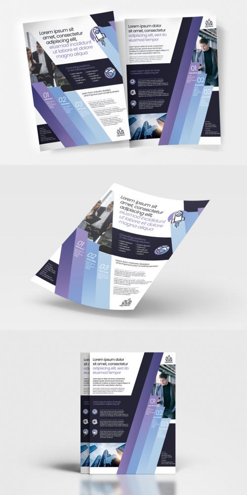Business Consultants Poster Flyer Banner for Investment Consultants A5 with Blue Modern Style 460398789