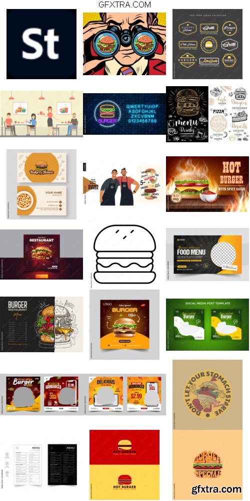 Burger Business Menu Pack 30XAI