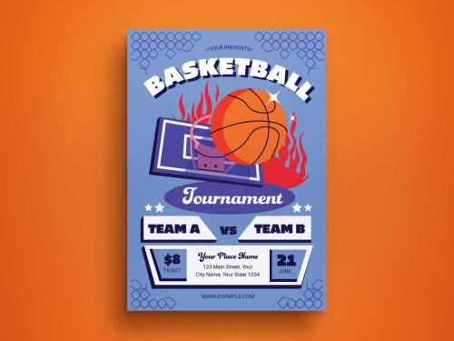 Blue Basketball Tournament Flyer Layout 593440970