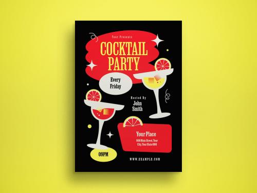 Cocktail Party Flyer Layout 517774324