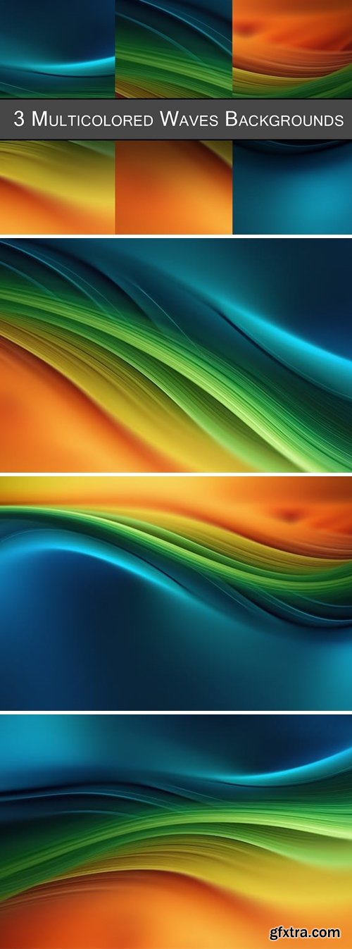 Multicolored Waves Background Set LXS8CY3