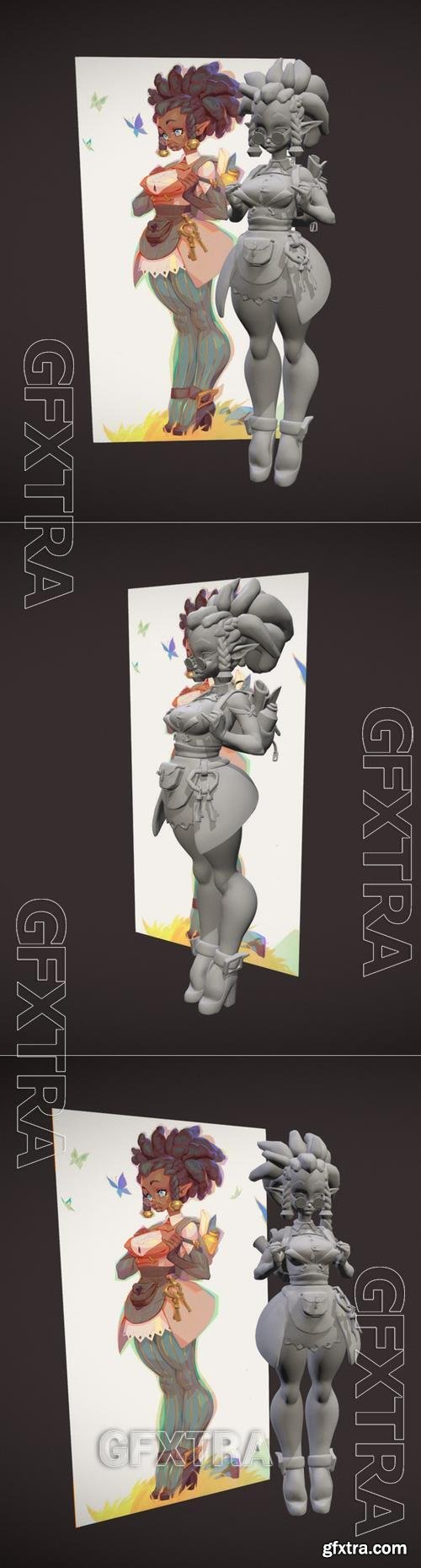 Sasha Tudvasevas Girl with Backpack Sculpt – 3D Print Model