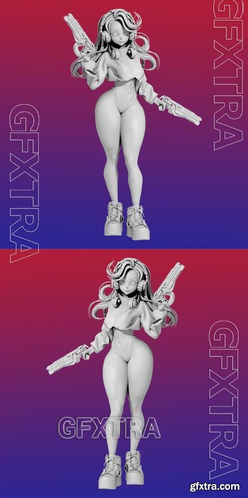 Cyberpunk Girl – 3D Print Model